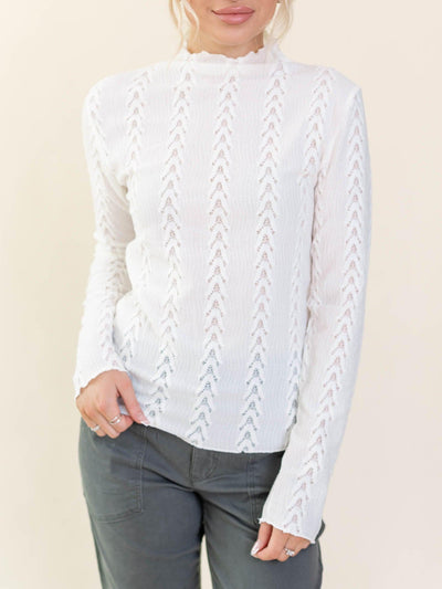 white long sleeve layering top