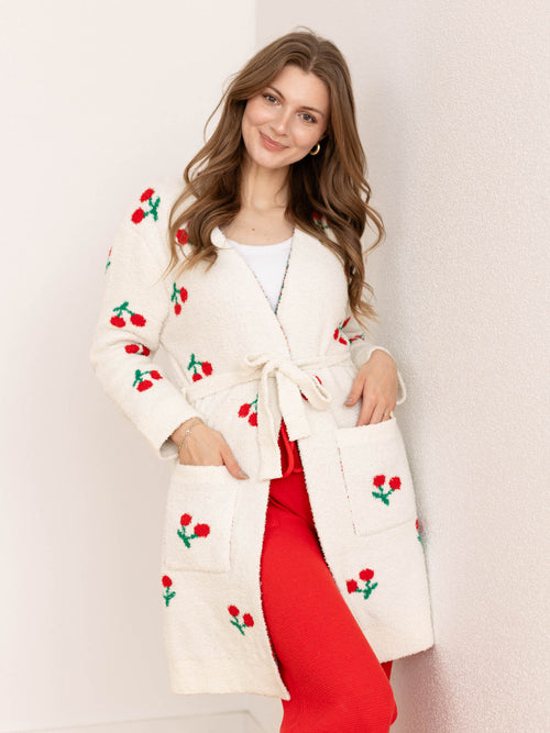soft cherry print robe