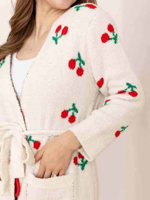 soft cherry print robe