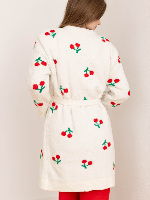 soft cherry print robe