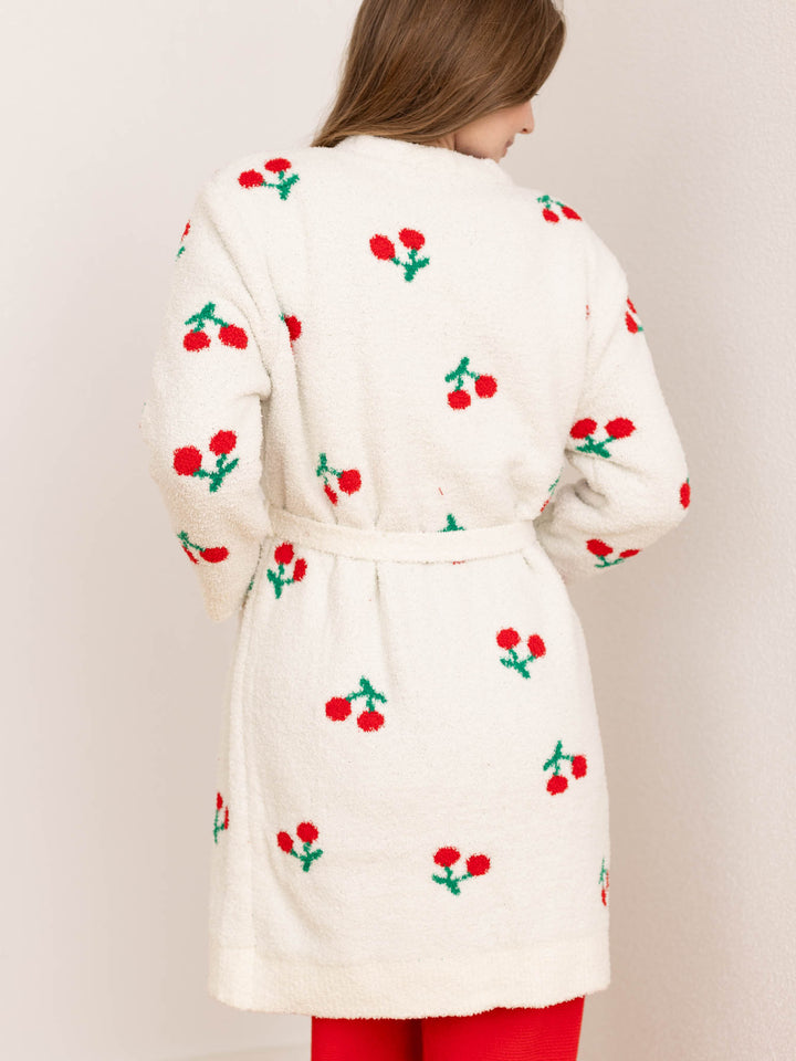 soft cherry print robe