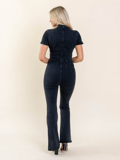 free people denim jumpsuit