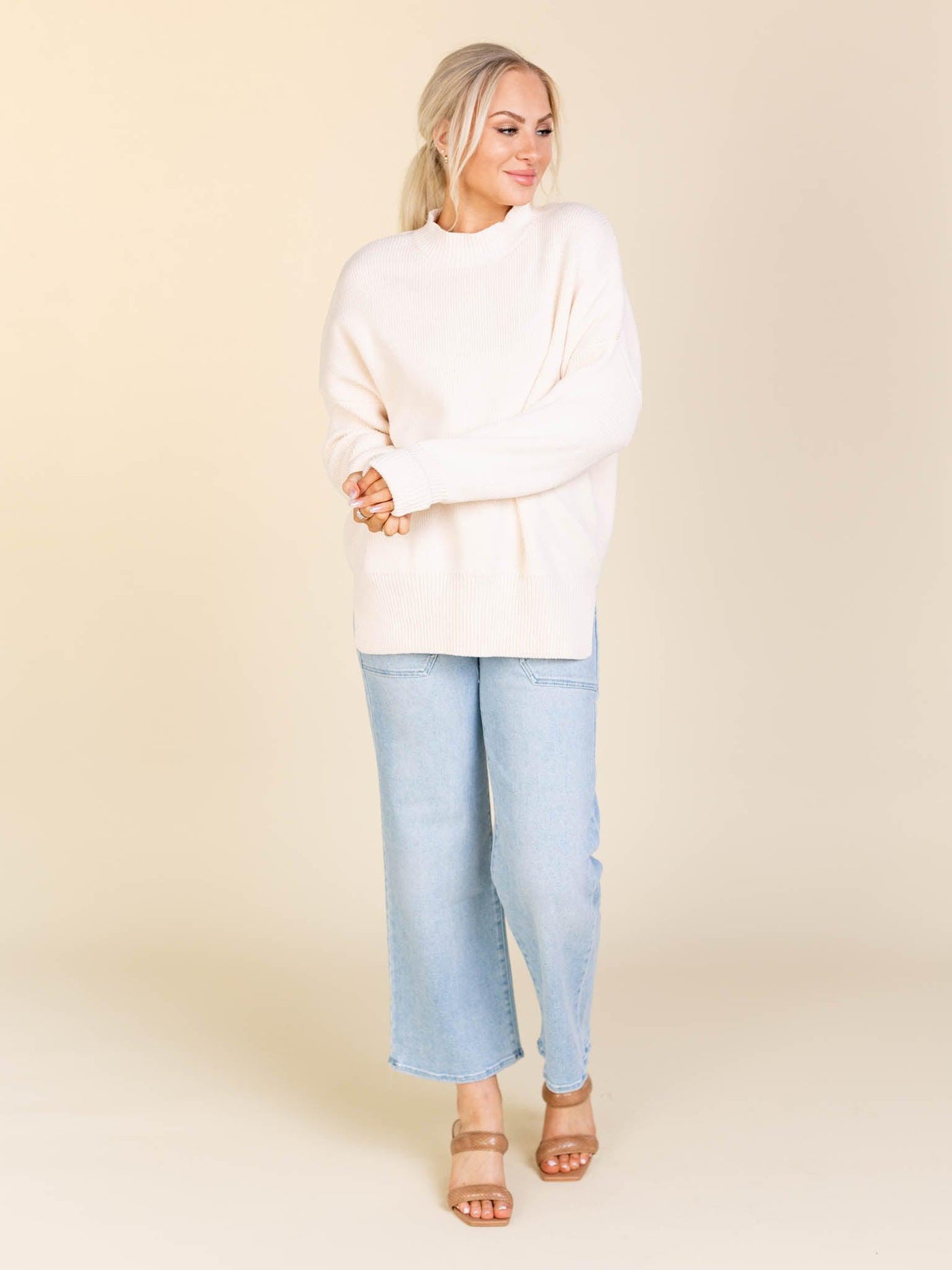 cream sweater
