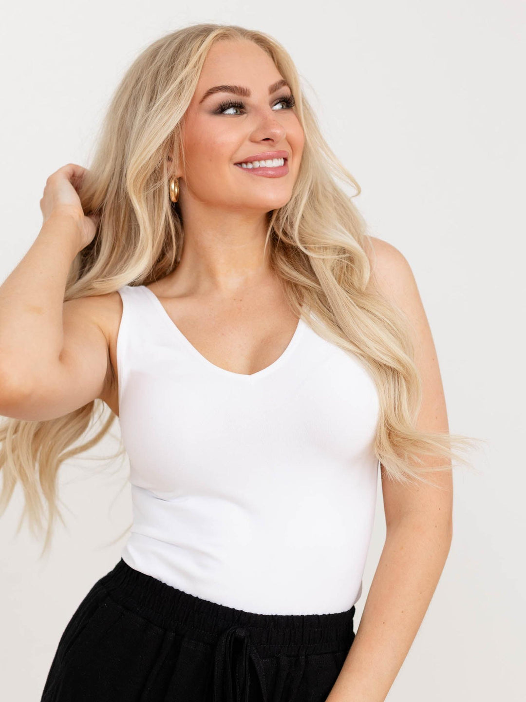 white reversible seamless tank