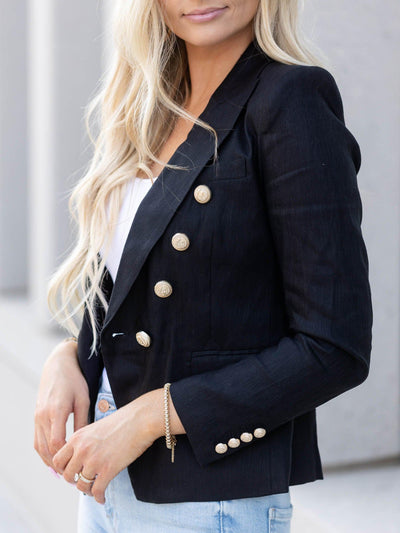 black linen blazer