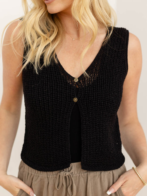 black knit vest