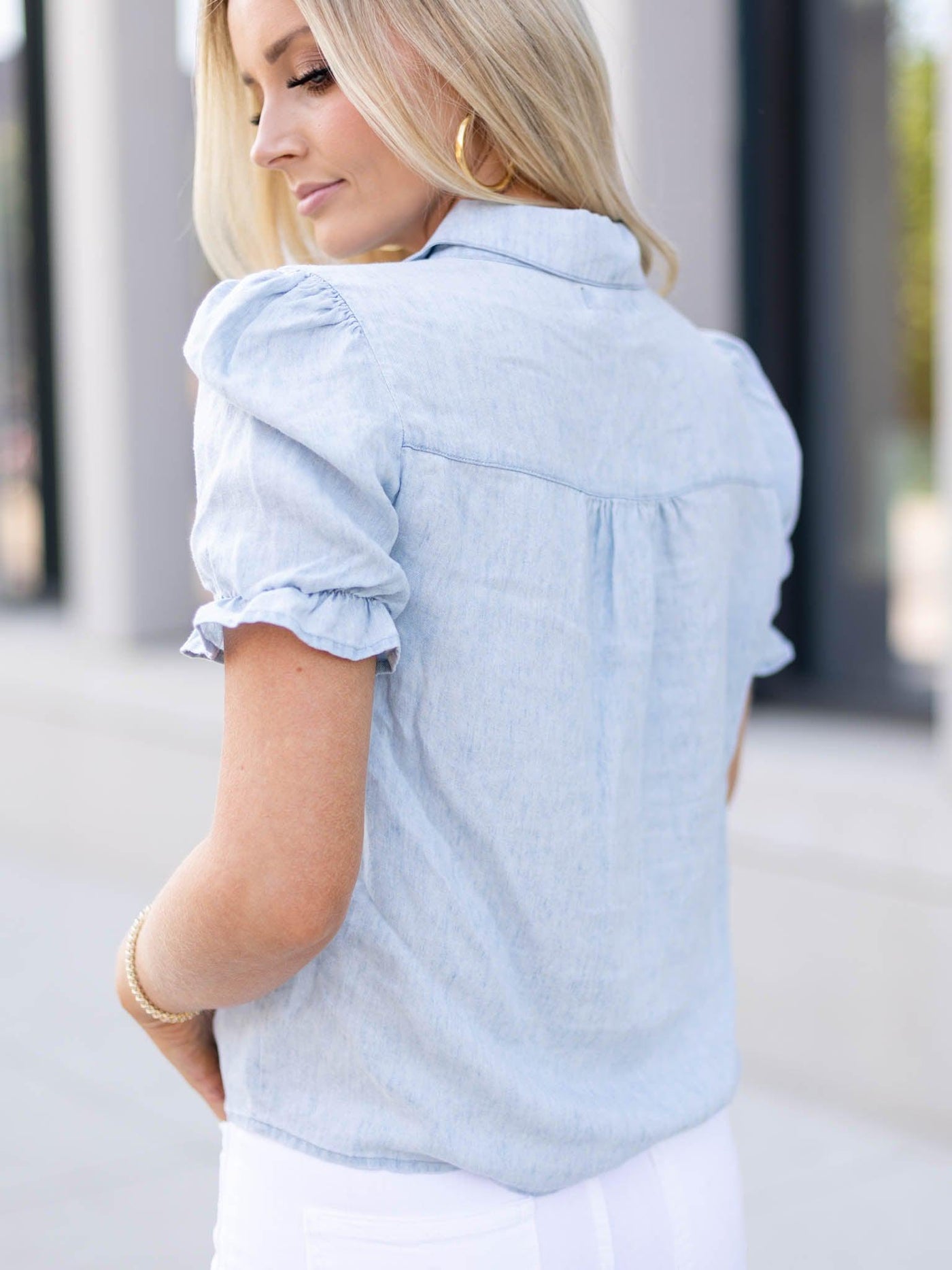relaxed tencel denim shirt