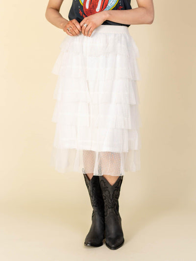 cream midi skirt