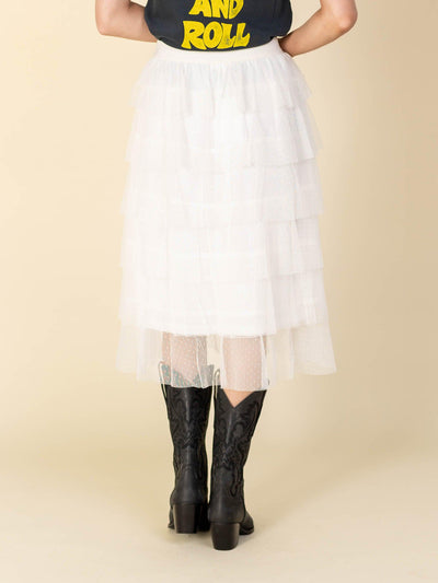 pull on long tulle skirt