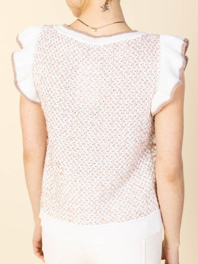 neutral open knit sweater