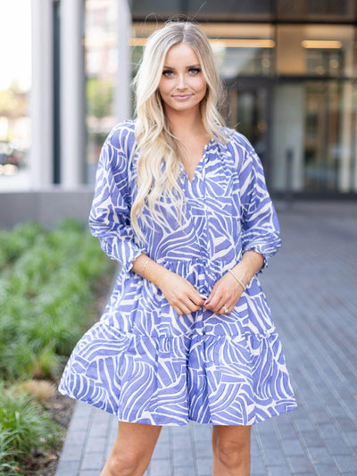 printed peasant dress