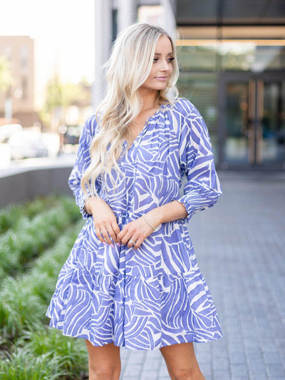 bold printed mini dress
