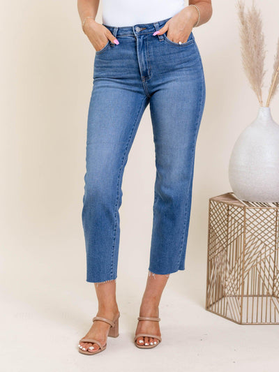 cropped straight denim