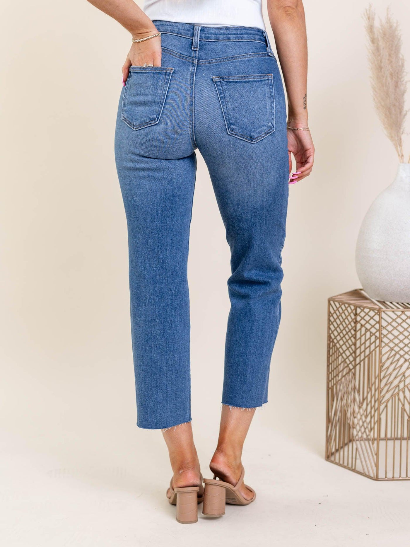 raw hem straight denim