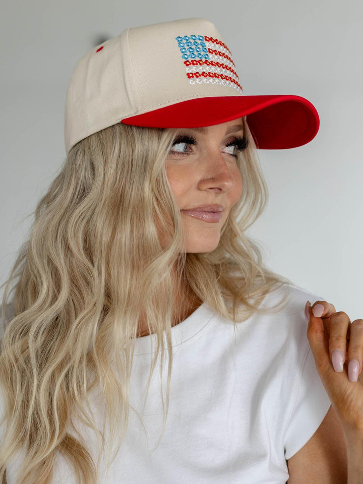 floral flag trucker hat