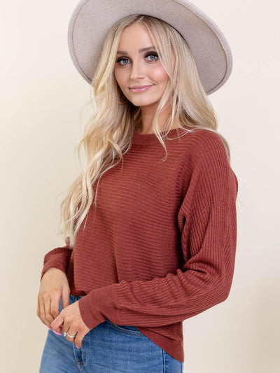 copper ribbed sweater