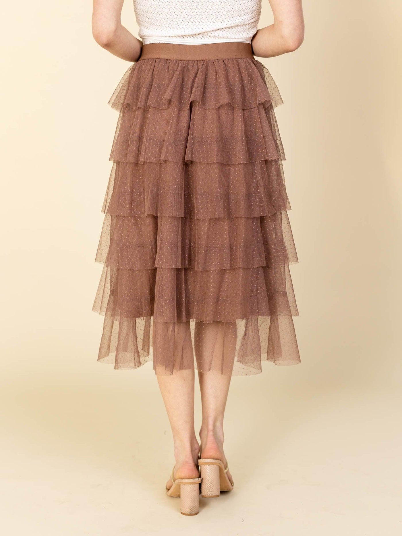 swiss dot layered skirt