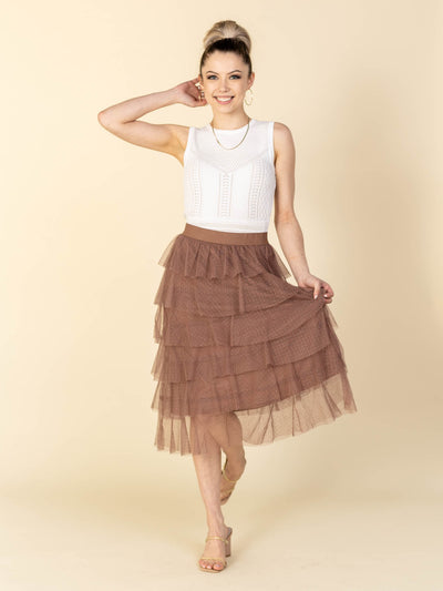tiered colored skirt
