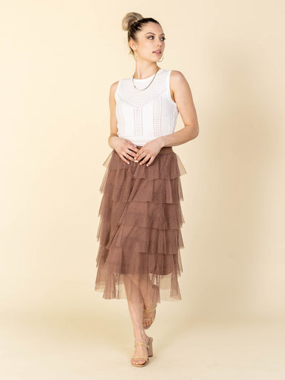 tulle midi skirt