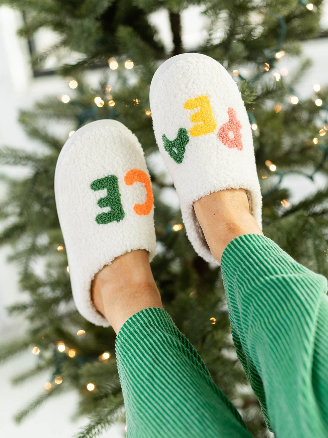 peace cozy slippers
