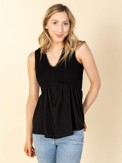 smocked tank top