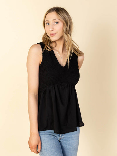 flowy black tank