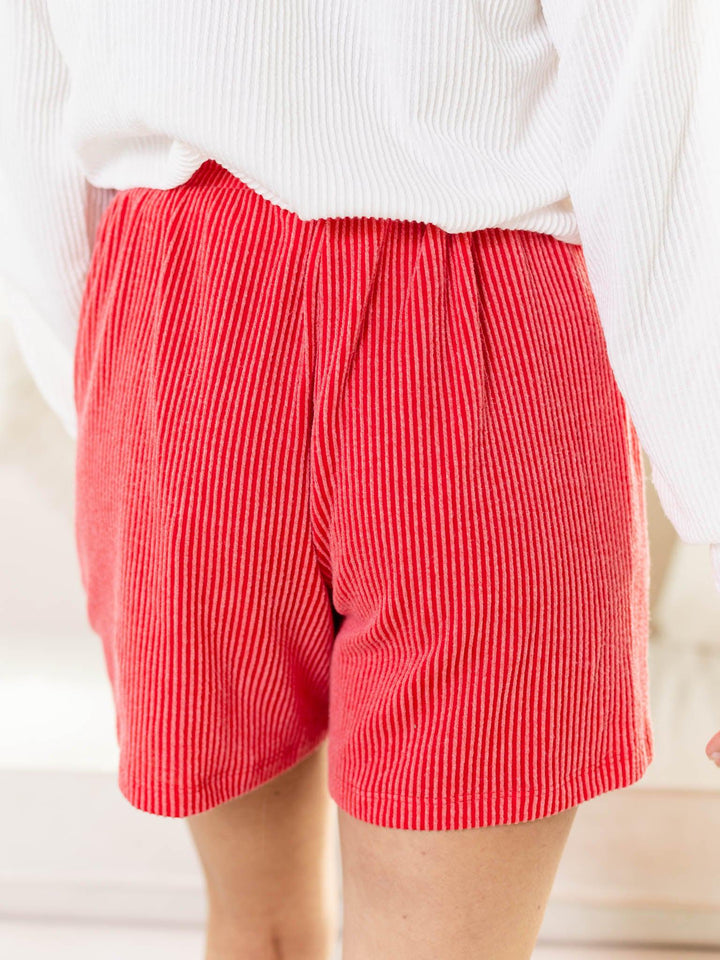 cozy red shorts