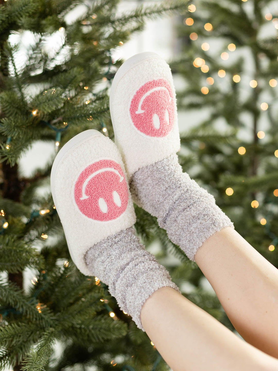 pink smiley face slipper