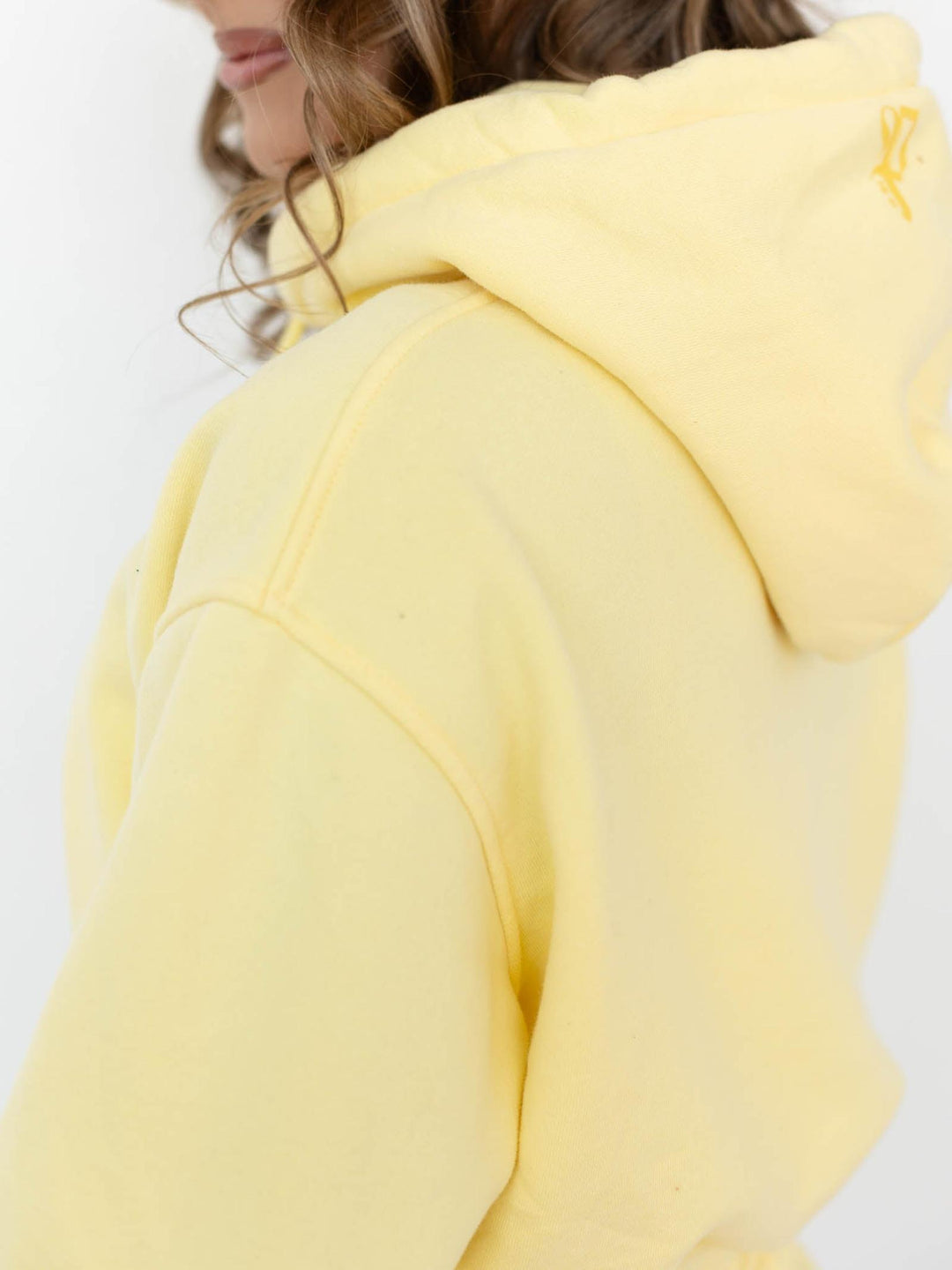 yellow cropped hoody