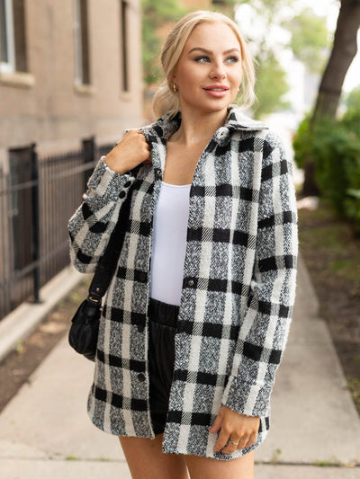 checkered shacket