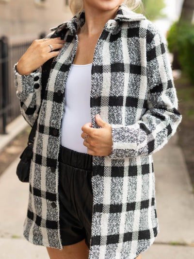 steve madden neutral check jacket