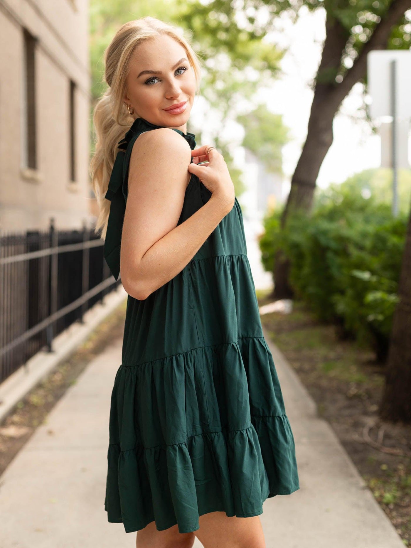 green dress