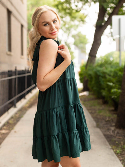 green dress