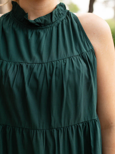 tie back tiered mini dress