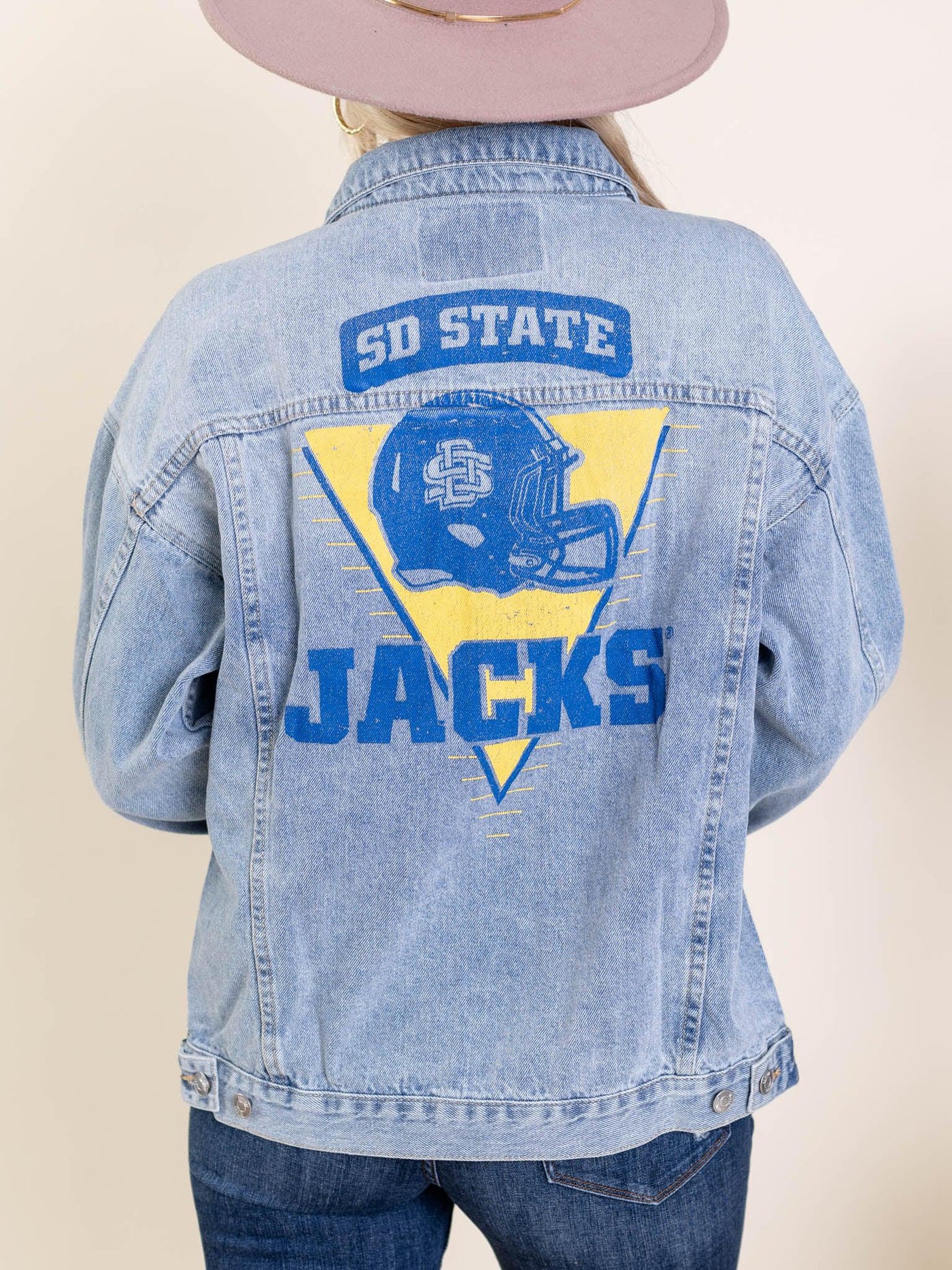 sdsu painted denim jacket