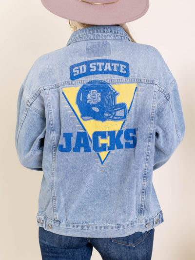 sdsu painted denim jacket