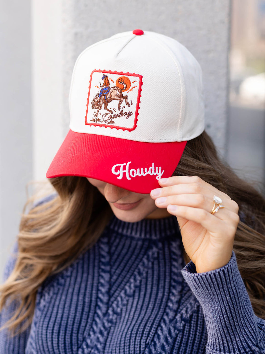 Detailed Cowboy Horse Two Tone Hat
