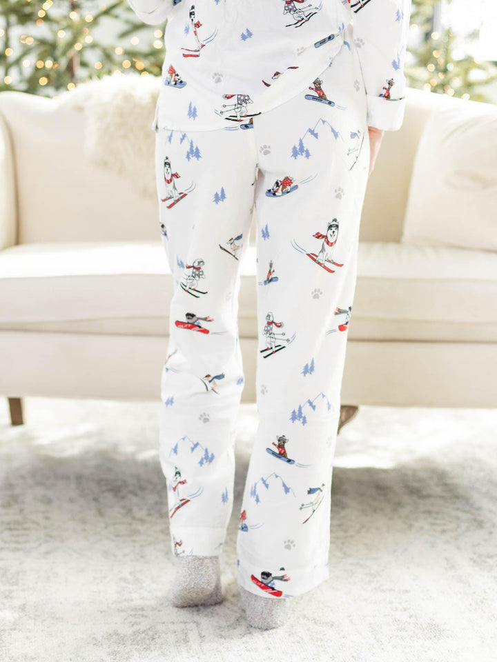 white two piece pajama set