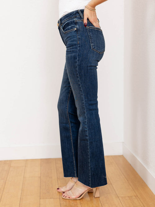 dark wash bootcut denim