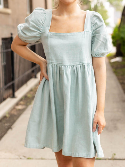 feminine denim dress