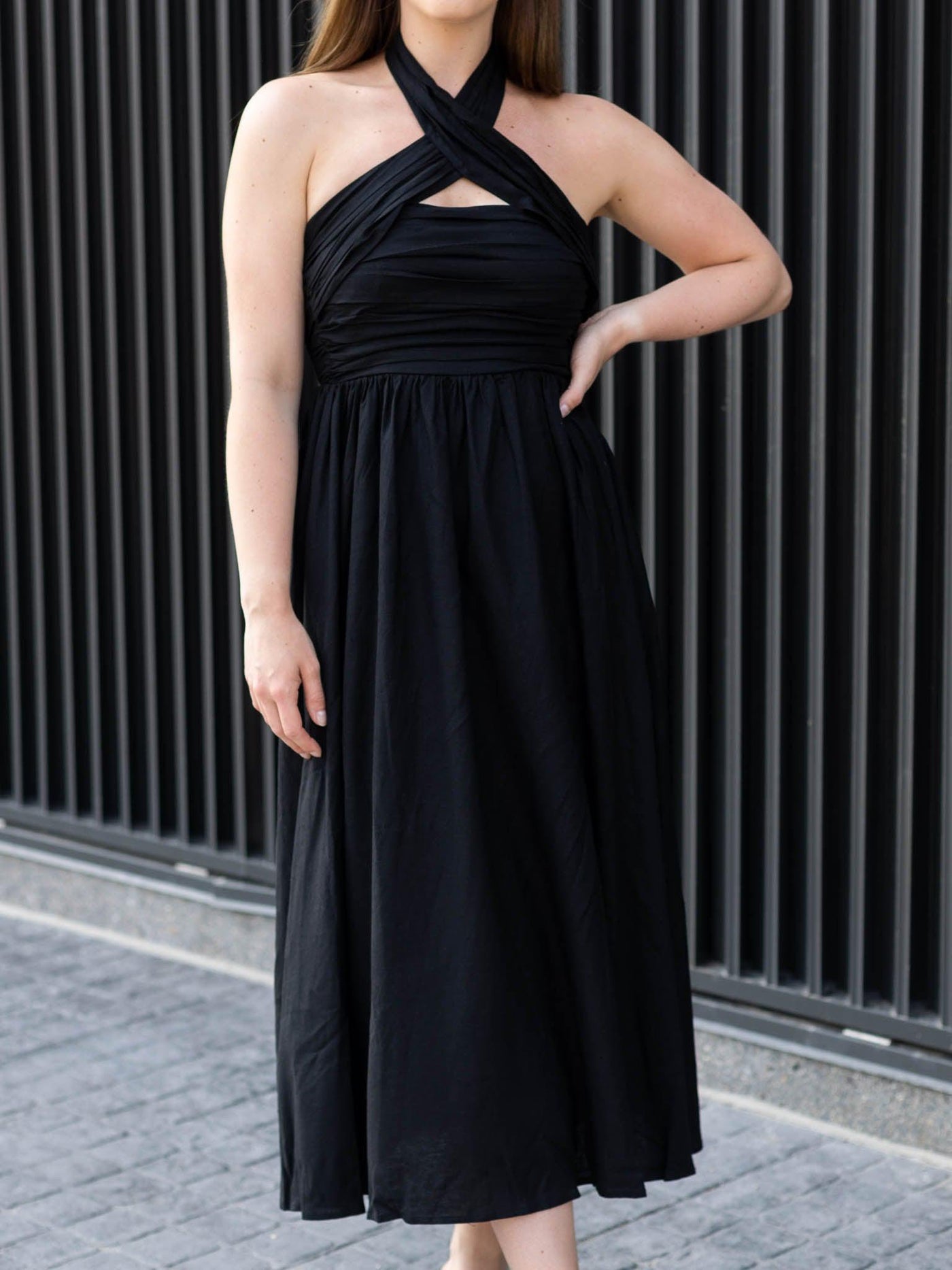 peek a boo halter dress