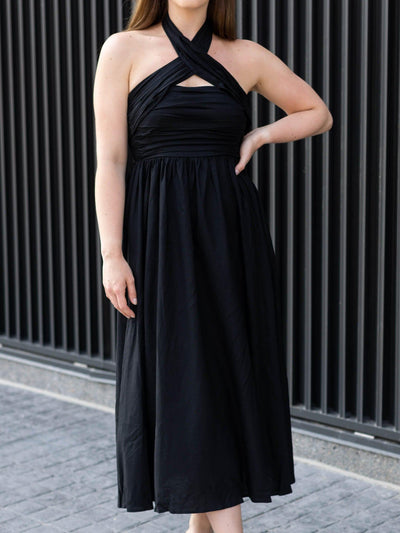 peek a boo halter dress