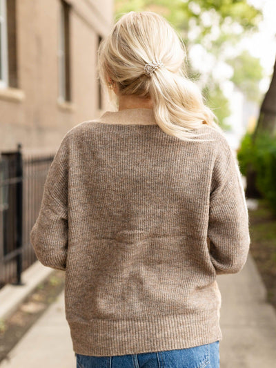 button front pocket cardi