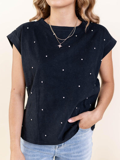 rhinestone accent t-shirt