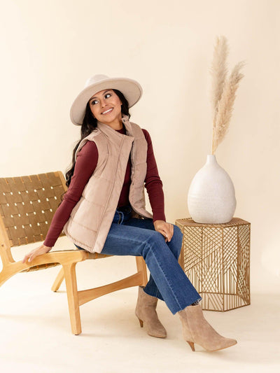 neutral puffy vest