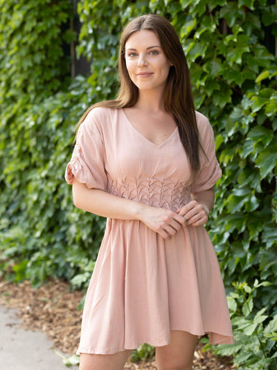 soft pink mini dress