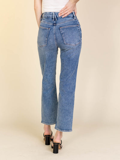 high rise exposed fly denim