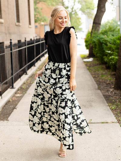 floral maxi skirt