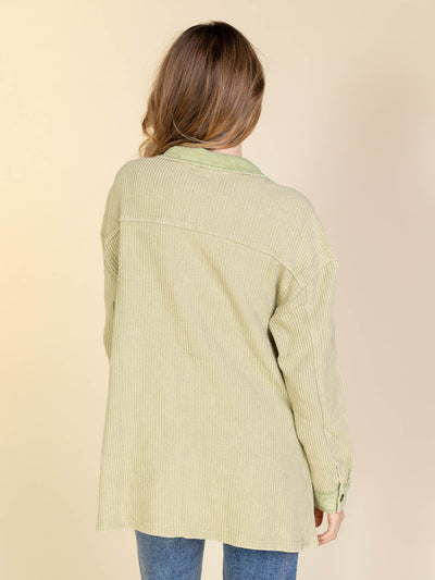 green shirt jacket