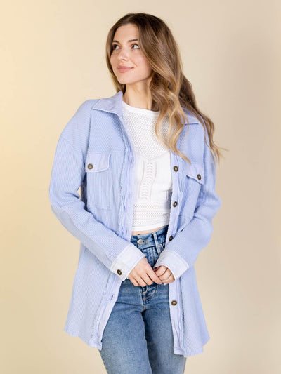 blue shirt jacket